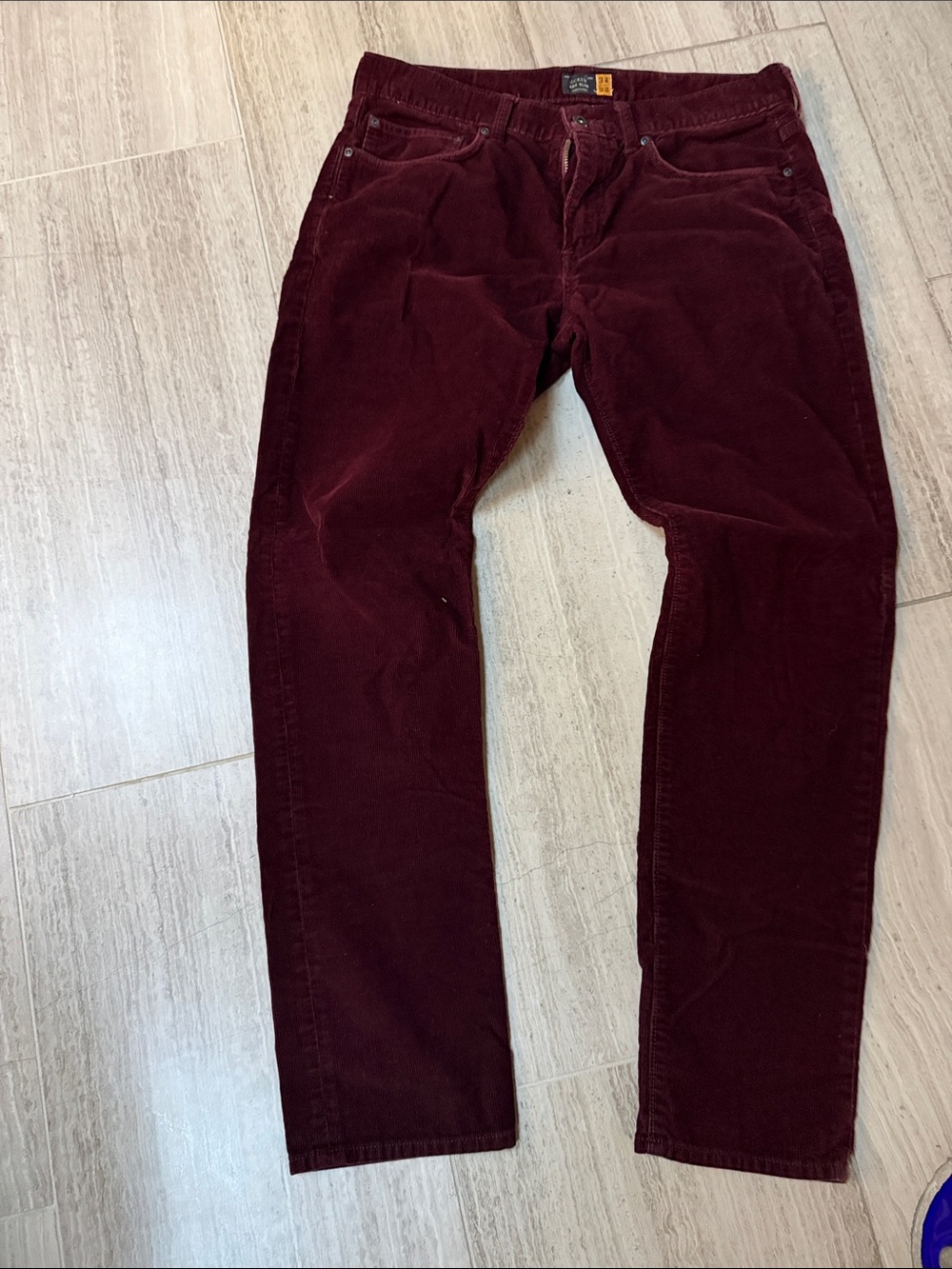J. Crew Men's Corduroy Pants in Deep Wine